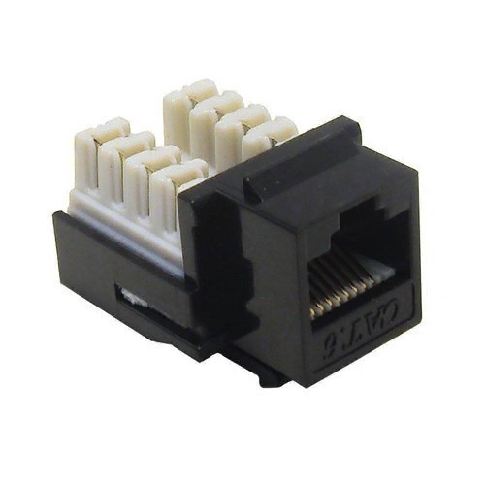 Cat6 (RJ45) Unshielded Keyst1 Jacks Blk