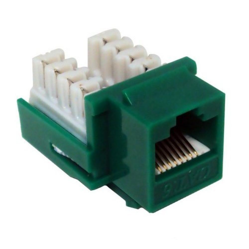 Cat6 (RJ45) Unshielded Keyst1 Jacks Grn