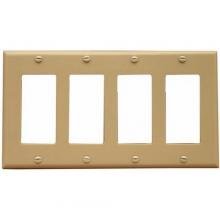 Morris 81140 - Lexan Wall Plats 4 Gang Deco/GFCI Ivory