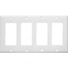 Morris 81141 - Lexan Wall Plats 4 Gang Deco/GFCI Wht