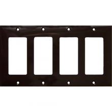 Morris 81142 - Lexan Wall Plats 4 Gang Deco/GFCI Brown