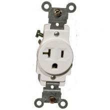 Morris 82156 - Commercl Grd Sgl Receptcle Wht 20A-125V