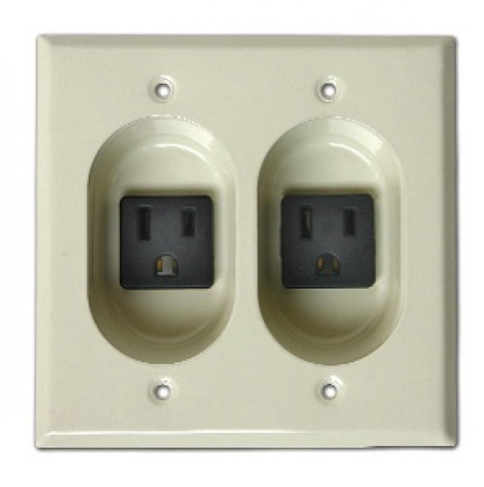 2G IVORY RECESSED 2 15A