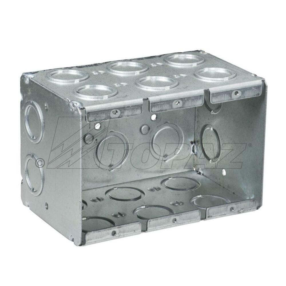 3 GANG MASONRY BOX, CONC KO 3-1/2&#34; DEEP-10PK