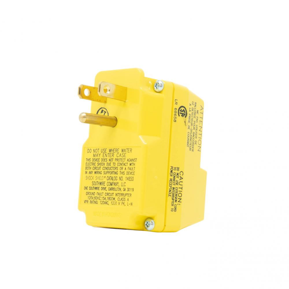 ADAPTER, 1 OUTLET YELLOW 120V/15A