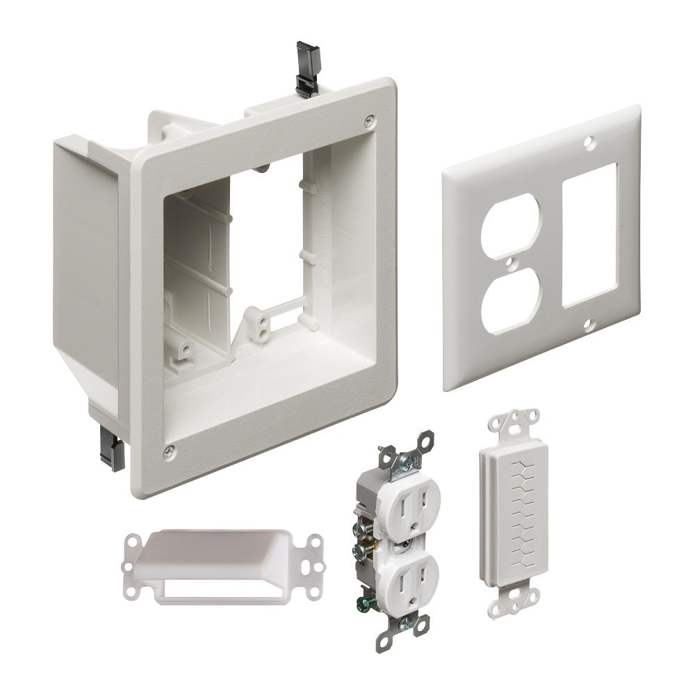 2 GANG WHITE TV BX KIT GC