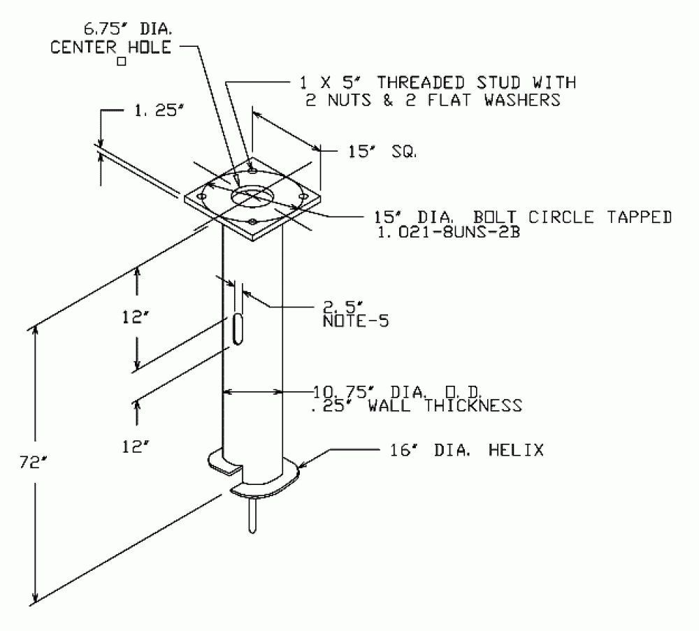 FOUNDATION, SLF 10.75 OD X  72