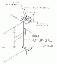 Hubbell Power Systems C11242NG4TM - FOUNDATION, SLF  8.63 OD X  60