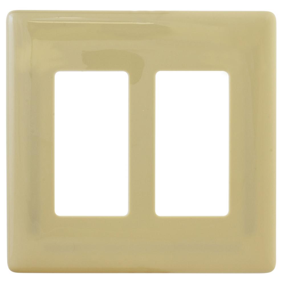 WALLPLATE 2G DEC SNAP-ON, IVORY