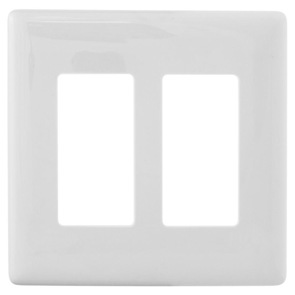 WALLPLATE 2G DEC SNAP-ON, WHITE