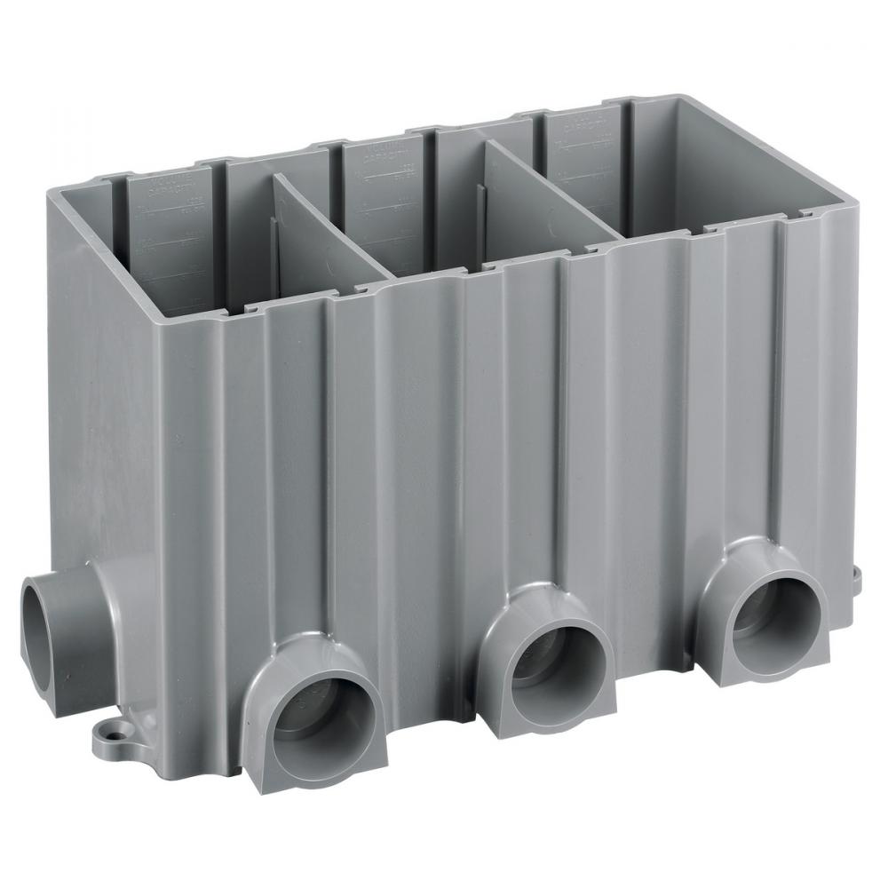 FLOOR BOX, 3-G RECT, PLASTIC