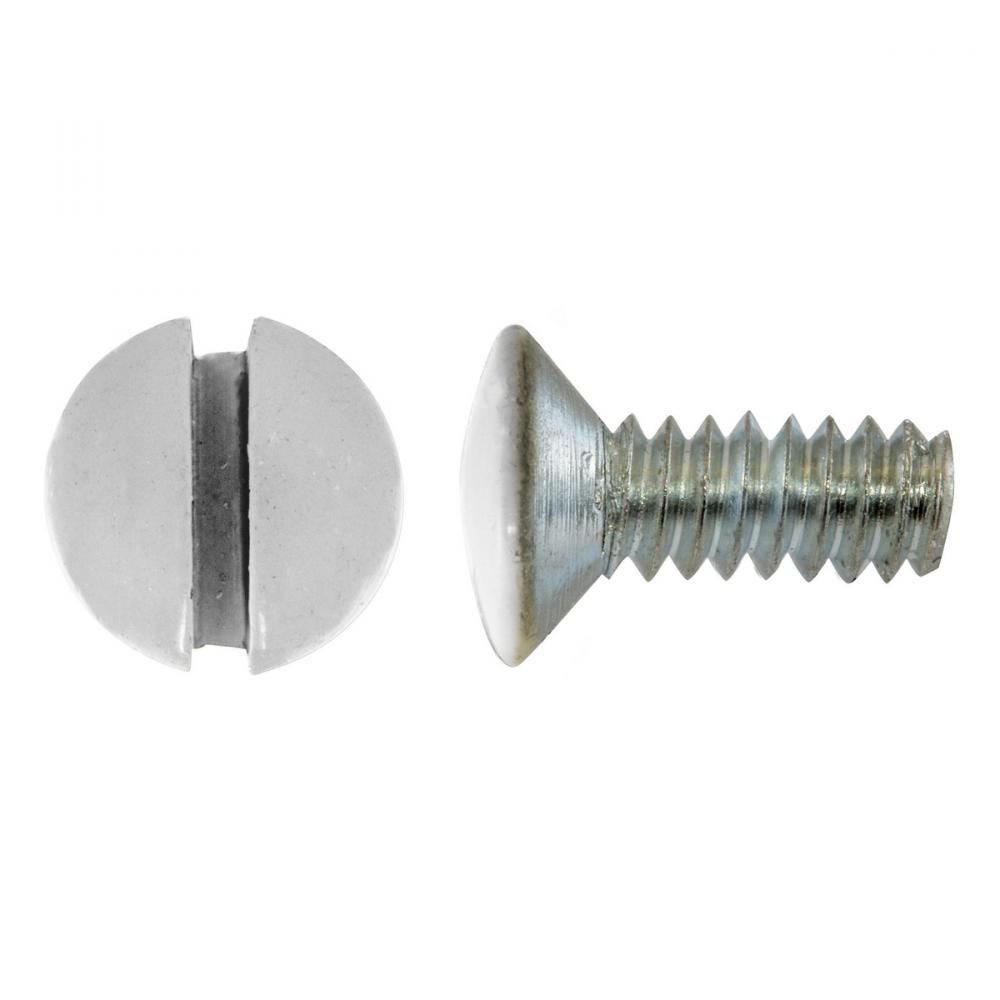 W-PLATE SCREW, 3/8&#34;, WHITE, 100 PACK