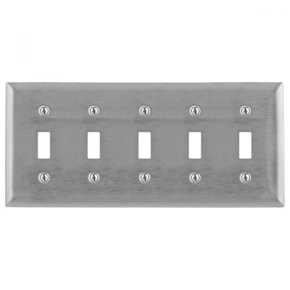 WALLPLATE, 5-G, 347V SW, SS