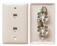 Hubbell Premise Wiring NS744LA - PLATE, 1GANG,W/2JKS,6POS,6CON,S/TERM,LA