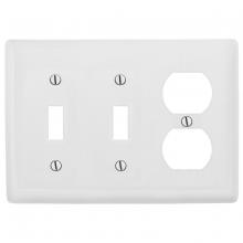 Hubbell Premise Wiring NP28W - WALLPLATE, 3-G, 2) TOG 1) DUP, WH