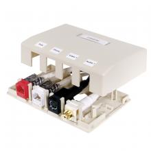 Hubbell Premise Wiring HSB4OW - HOUSING, SURFACE MOUNT,4 PORT,CL,OW