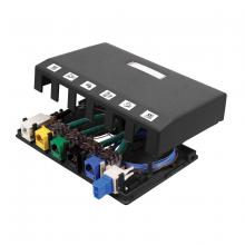 Hubbell Premise Wiring HSB6BK - HOUSING, SURFACE MOUNT,6 PORT,CL,BK