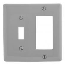 Hubbell Premise Wiring NP126GY - WALLPLATE, 2-G, 1) TOG 1) REC, GY