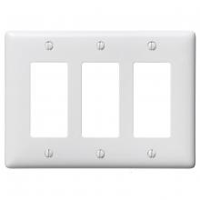 Hubbell Premise Wiring NP263W - WALLPLATE, 3-G, 3) RECT, WH