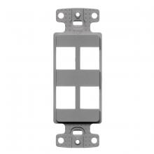 Hubbell Premise Wiring NS614GY - PLATE, DECORATOR KEYSTONE FRAME,4PORT,GY