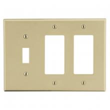 Hubbell Premise Wiring P1262I - WALLPLATE, 3-G, 1) TOG 2) DECOR IV