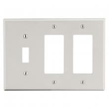 Hubbell Premise Wiring P1262LA - WALLPLATE, 3-G, 1) TOG 2) DECOR LA