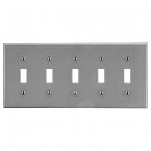 Hubbell Premise Wiring P5GY - WALLPLATE, 5-G, 5) TOG, GY