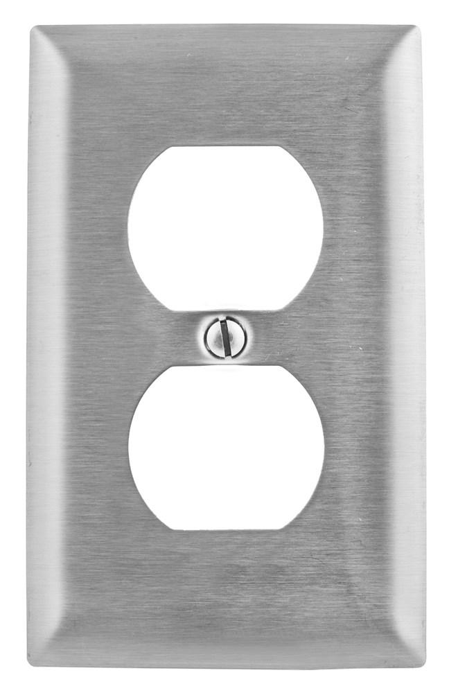 WALLPLATE 1-G, DUP OPENING, SS