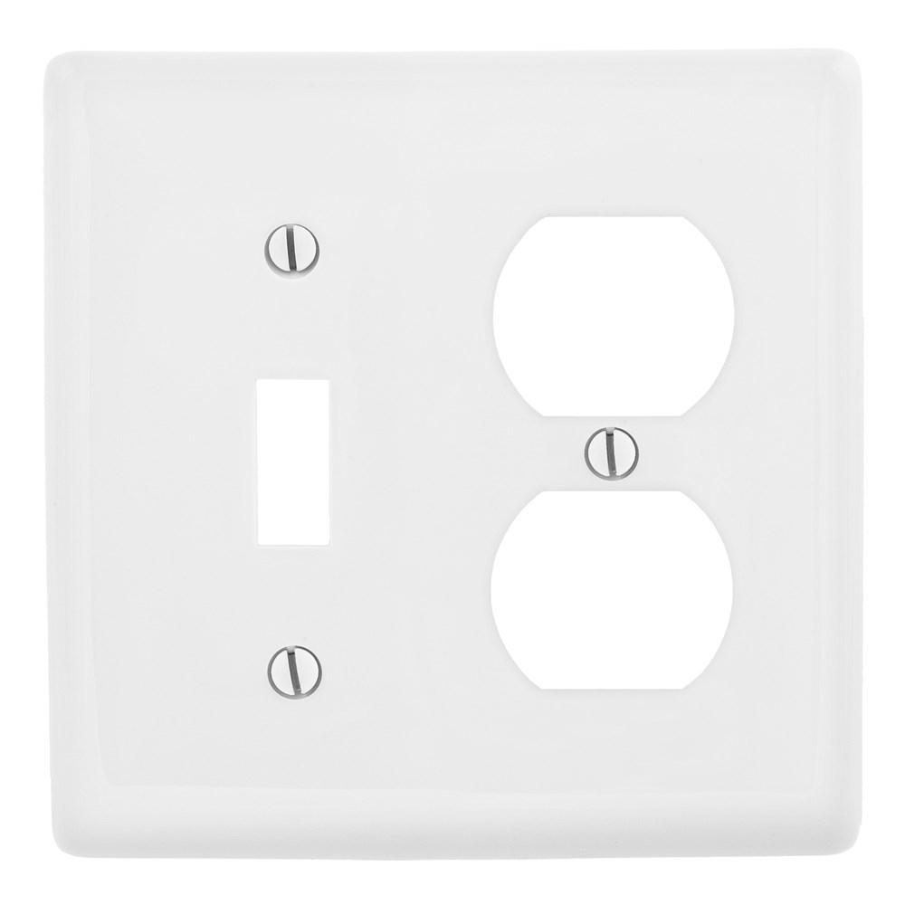 WALLPLATE, 2-G, 1) DUP 1) TOG, WH