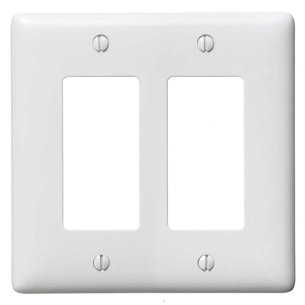 WALLPLATE, 2-G, 2) RECT, WHITE