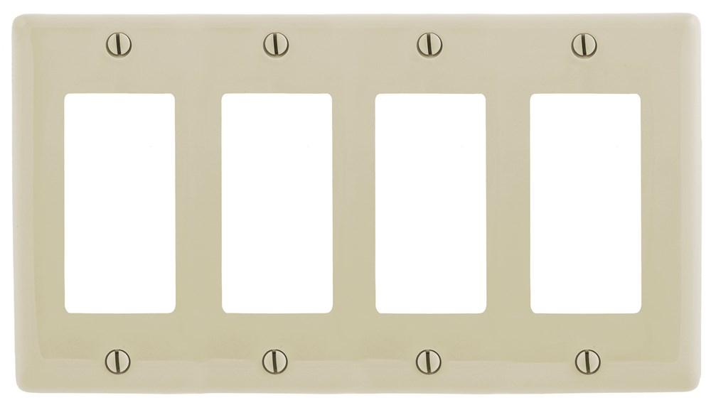 WALLPLATE, 4-G, 4) RECT, AL