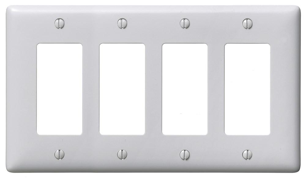 WALLPLATE, 4-G, 4) RECT, OW