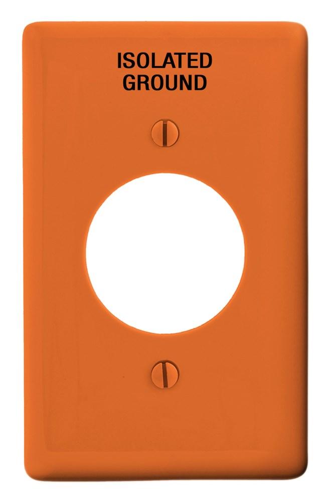 WALLPLATE, 1-G 1.60&#34; HOLE NYL ORANGE IG