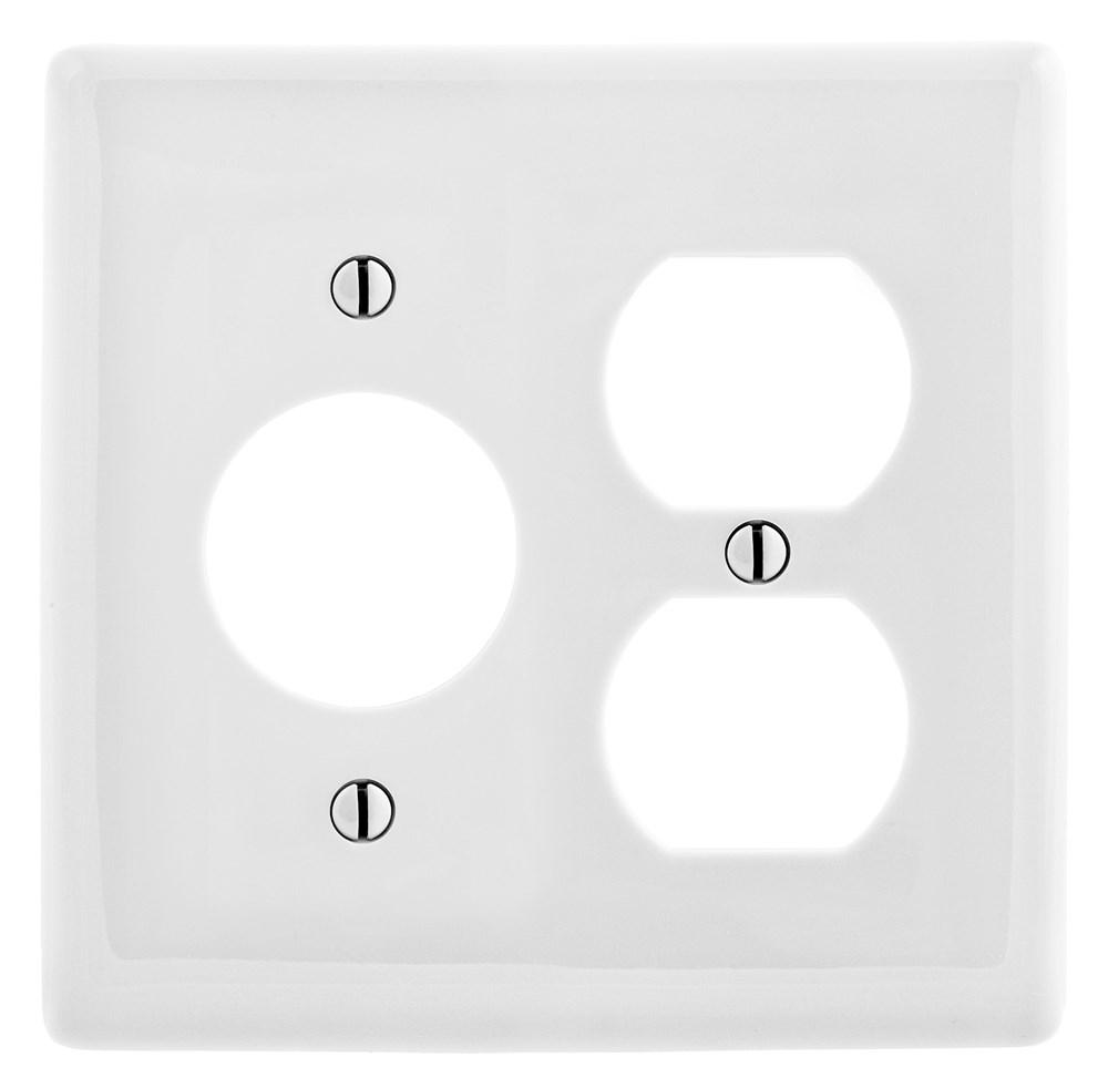 WALLPLATE, 2-G, 1) DUP 1) 1.40&#34; OPNG, WH