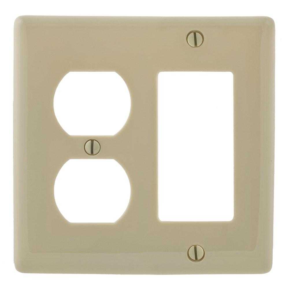 WALLPLATE, 2-G,  1) DUP 1) REC, IV