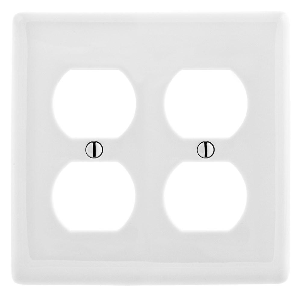 WALLPLATE, 2-G, 2) DUP, WH