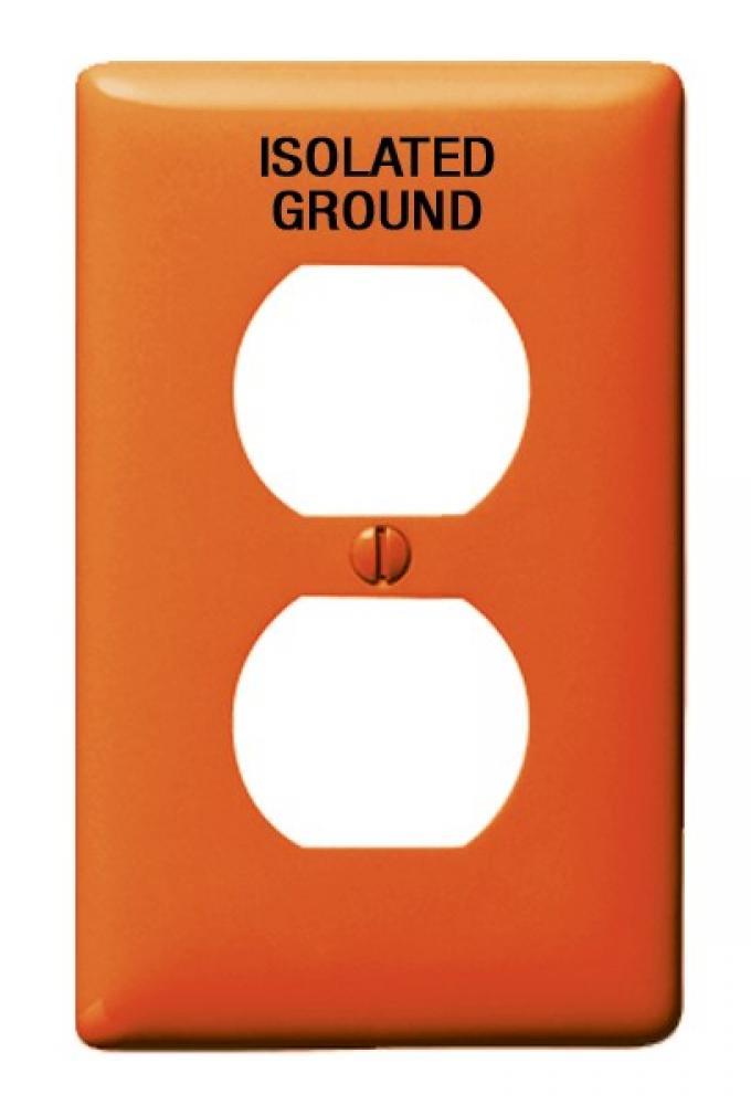 WALLPLATE, 1-G DUPLEX NYL ORANGE IG