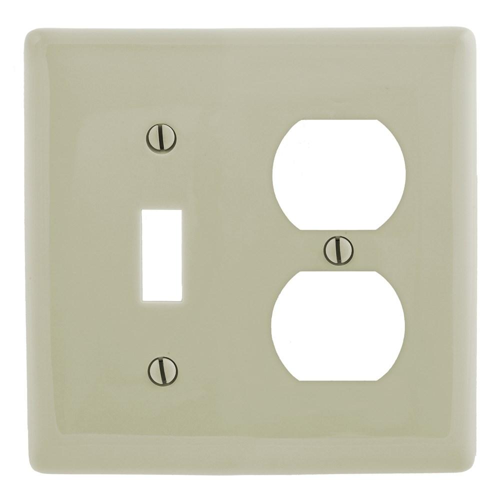 WALLPLATE, M-SIZE 2-G, 1) DUP 1) TOG, AL