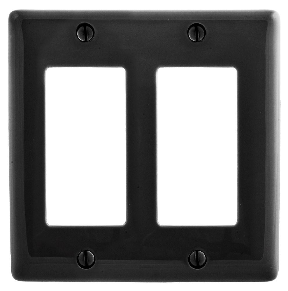 WALLPLATE, M-SIZE 2G, 2) RECT, BK