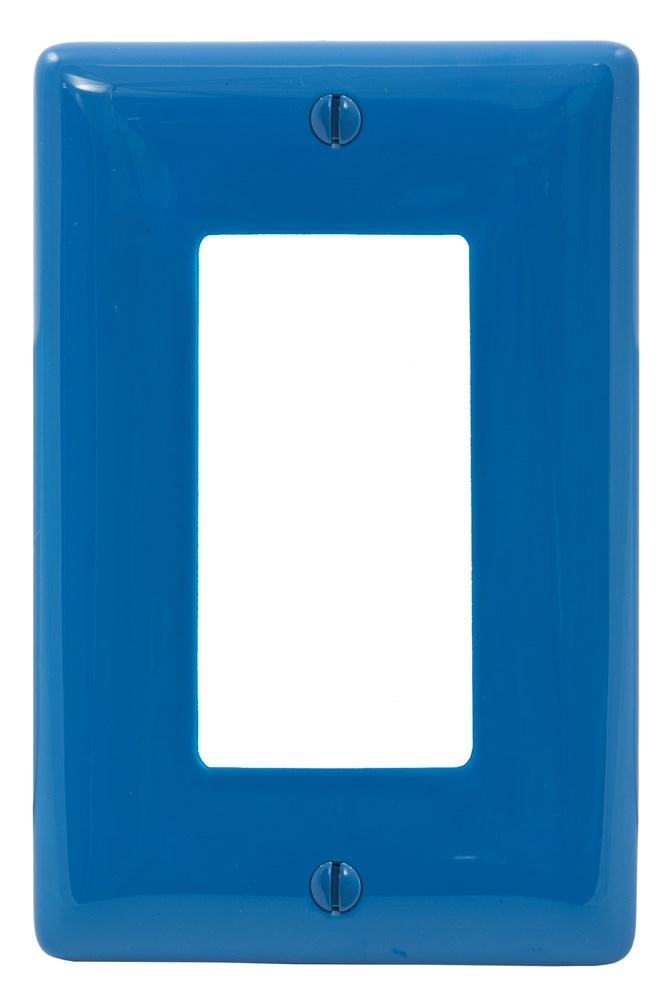 WALLPLATE, 1-G RECT NYL BLUE