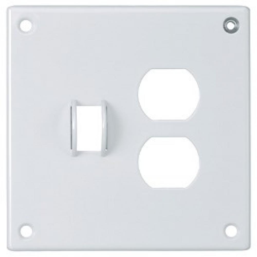 SEC WALLPLATE, 2-G, TOG/DUP, WH