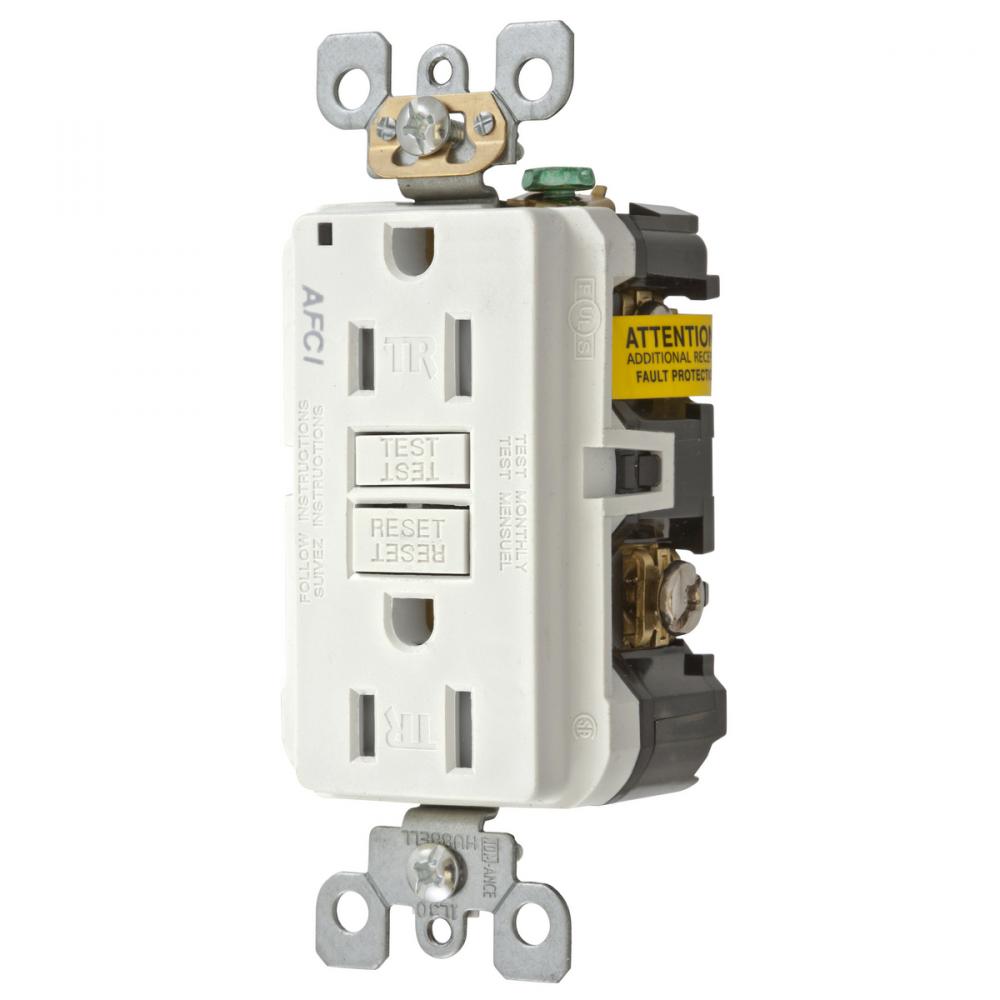 15A ARC FAULT TR RECEPTACLE WHITE