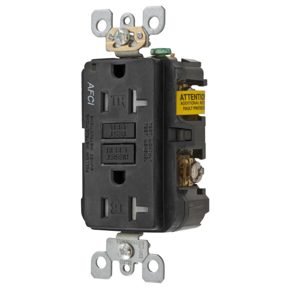 20A ARC FAULT TR RECEPTACLE BLACK