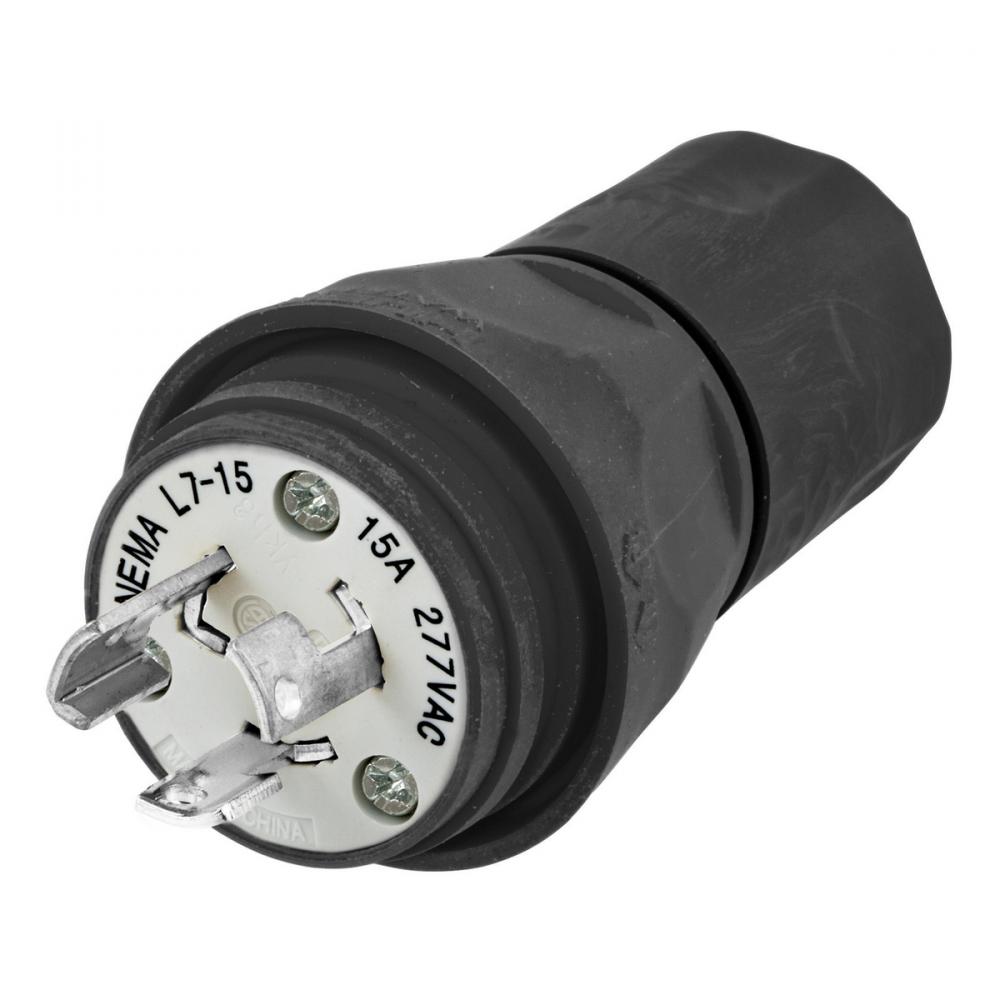 PLUG, W/TIGHT, L7-15P, 15A 277VAC, BK