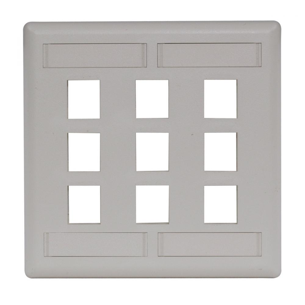 PLATE, WALL,FLUSH,2-G,9PORT,OW