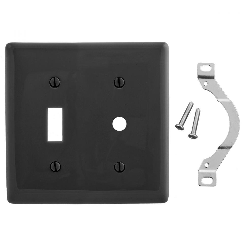 WALLPLATE, 2-G, 1) TOG 1) .406&#34; OPNG, BK