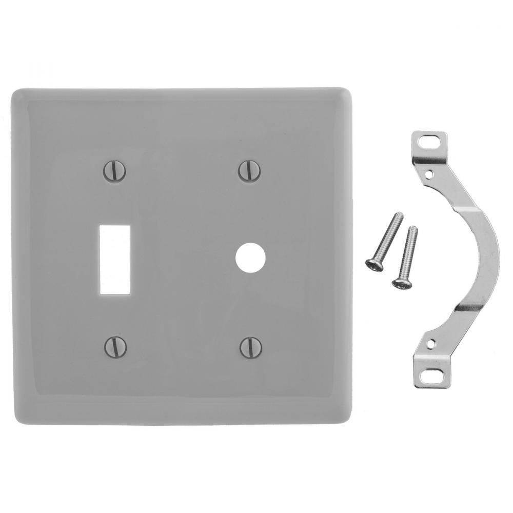 WALLPLATE, 2-G, 1) TOG 1) .406&#34; OPNG, GY