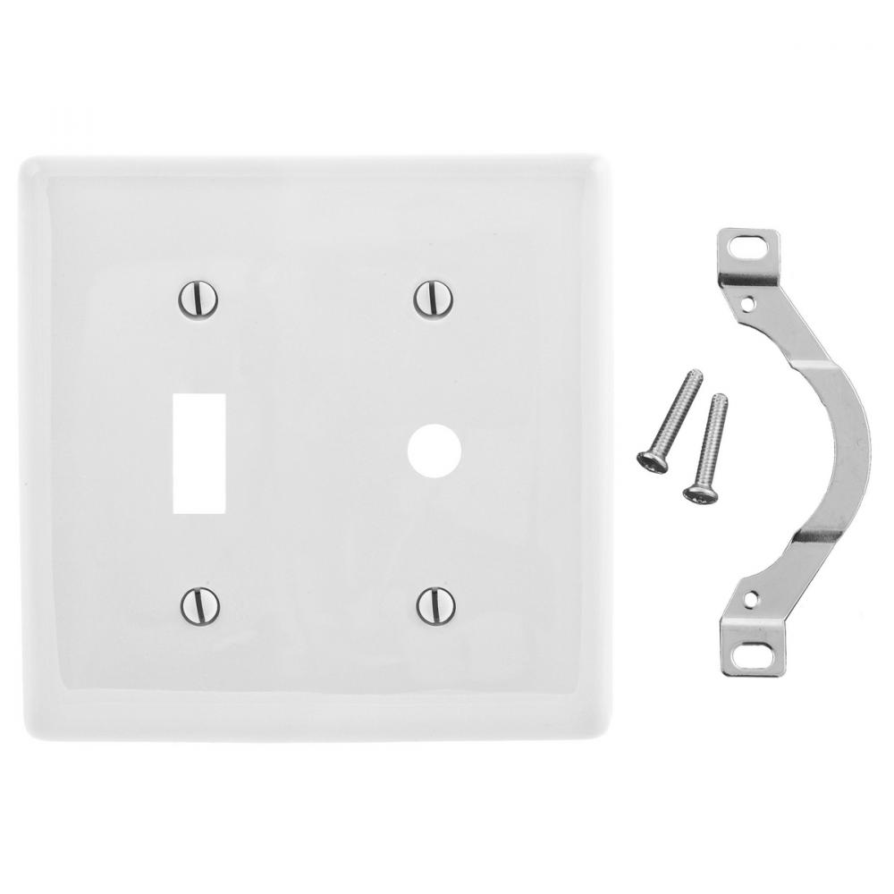 WALLPLATE, 2-G, 1) TOG 1) .406&#34; OPNG, GY