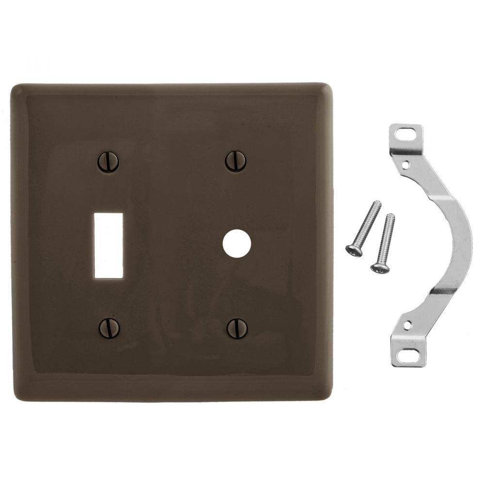 WALLPLATE, 2-G, 1) TOG 1) .406&#34; OPNG, BR