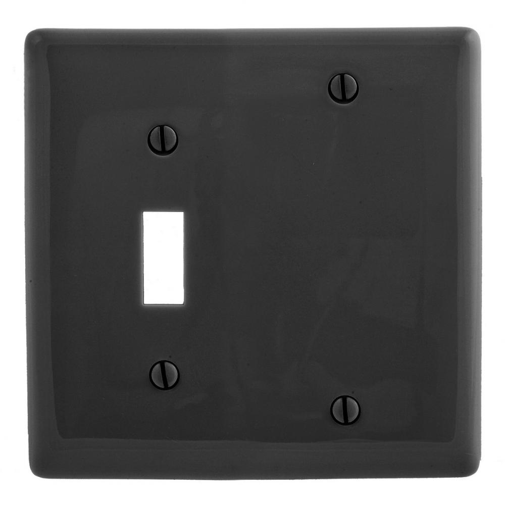 WALLPLATE, 2-G, 1) TOG 1) BLANK, BK